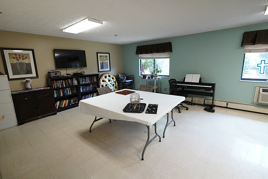 Table with board games in Resident Lounge- Arbors at Delaware